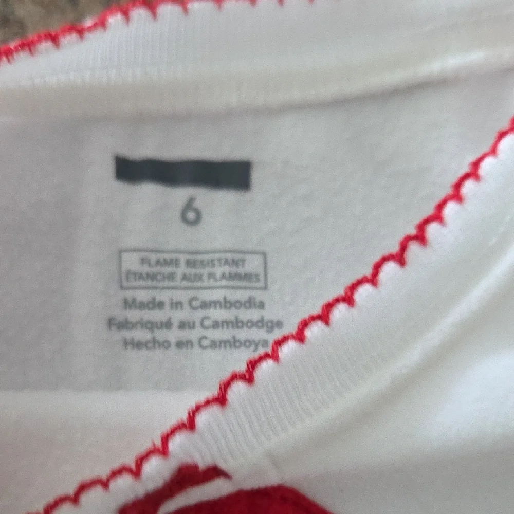Carter's Size 6 Girl's Red and White Christmas‎ Dog Pajama Set NEW - Picture 4 of 6